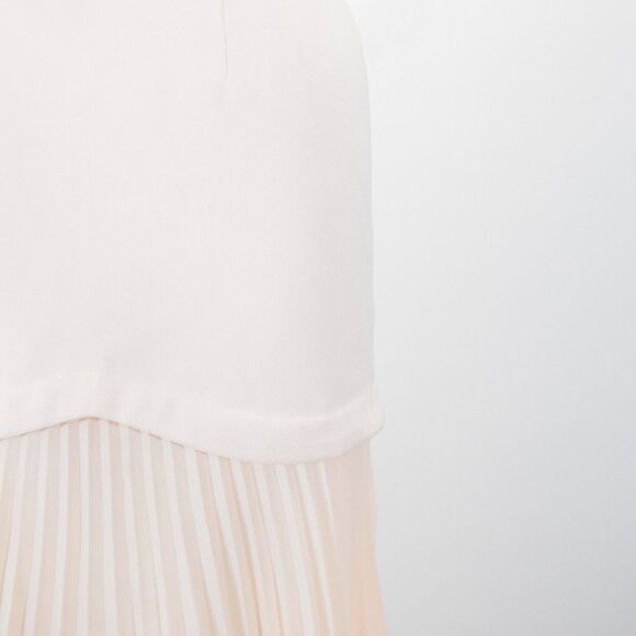 C/MEO COLLECTIVE Cream Ivory Pleated Chiffon Midi Skirt - Picture 5 of 9